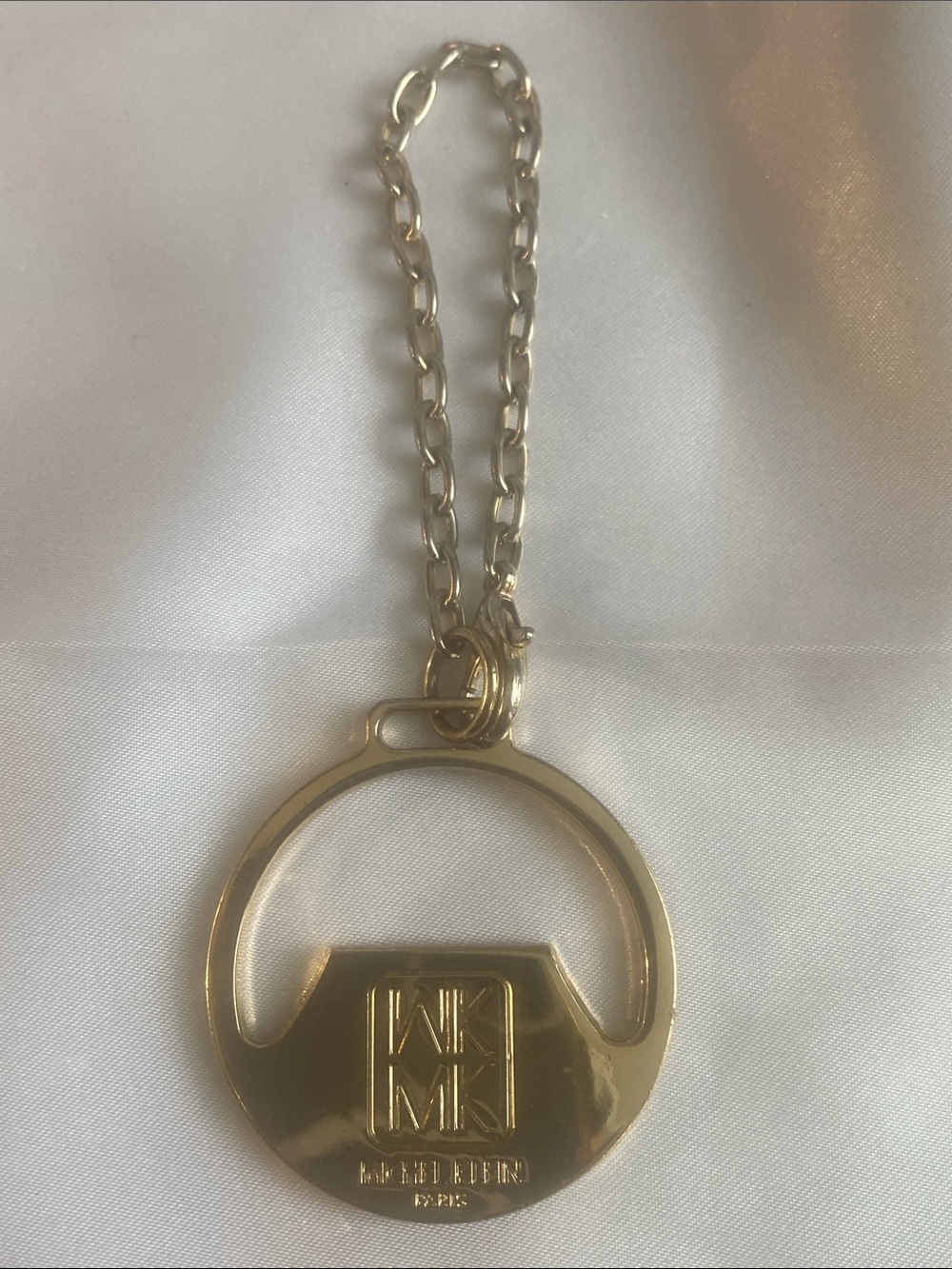 La Redoute Paris MKMK Gold Tone Bag Charm Key Ring Key Chain Purse Charm Logo